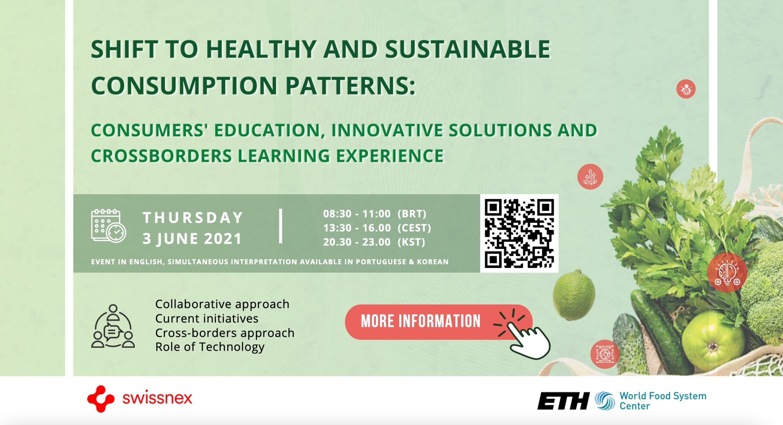 Shift to healthy and sustainable consumption patterns Event promotion poster
