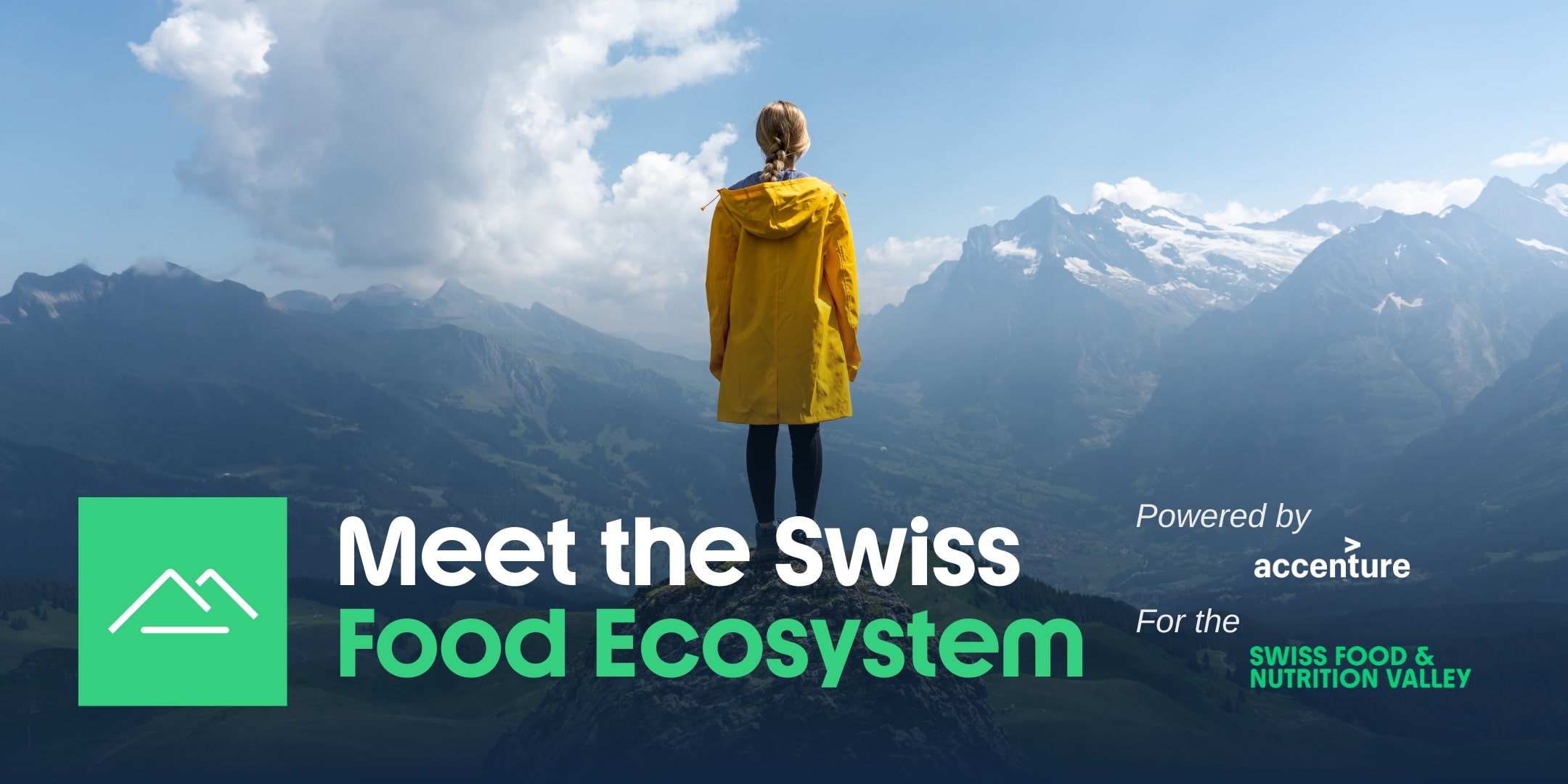 Meet the Swiss Food Ecosystem Mountains with lady looking out